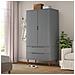 Armadio Grigio 90x55x175 Cm In Legno Massello Di Pino - Foto miniatura 1