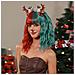 Capelli Ricci Ondulati Lunghi Fino Alle Spalle Di Natale Con Parrucche Con Frangia Multicolor - Foto miniatura 2