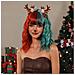 Capelli Ricci Ondulati Lunghi Fino Alle Spalle Di Natale Con Parrucche Con Frangia Multicolor - Foto miniatura 5