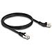 Cavo di rete RJ45 Cat. 6A S /FTP maschio da 45° angolato a sinistra per maschio diritto 1 m nero - Foto miniatura 1