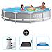 Piscina Fuori Terra - In Giro - 366x366x76 Cm - Grigio - Include Accessori Coordinati Cb79 - Foto miniatura 1