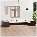 Set Divani Da Giardino 10 Pz Con Cuscini In Polyrattan Marrone - Foto miniatura 8