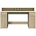 Scrivania con Luci LED Rovere Sonoma 160x55x91cm in Multistrato - Foto miniatura 6
