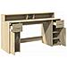 Scrivania con Luci LED Rovere Sonoma 160x55x91cm in Multistrato - Foto miniatura 9