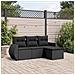 Set Divani da Giardino 4 pz con Cuscini Nero in Polyrattan - Foto miniatura 2