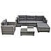 Set Divani da Giardino 6 pz con Cuscini in Polyrattan Grigio - Foto miniatura 1
