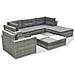 Set Divani da Giardino 6 pz con Cuscini in Polyrattan Grigio - Foto miniatura 3