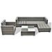Set Divani da Giardino 6 pz con Cuscini in Polyrattan Grigio - Foto miniatura 4