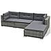 Set Divani da Giardino 6 pz con Cuscini in Polyrattan Grigio - Foto miniatura 5