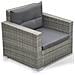 Set Divani da Giardino 6 pz con Cuscini in Polyrattan Grigio - Foto miniatura 6