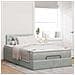 Pouf Letto con Materasso e LED Grigio Chiaro 120x190cm Velluto - Foto miniatura 4