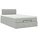 Pouf Letto con Materasso e LED Grigio Chiaro 120x190cm Velluto - Foto miniatura 7