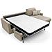 Chris Divano Letto Angolare Con Penisola In Simil Cotone T13 Beige - Foto miniatura 2