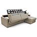 Chris Divano Letto Angolare Con Penisola In Simil Cotone T13 Beige - Foto miniatura 5