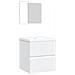 Mobile da Bagno con Lavabo e Specchio Bianco - Foto miniatura 1