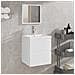 Mobile da Bagno con Lavabo e Specchio Bianco - Foto miniatura 2