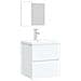 Mobile da Bagno con Lavabo e Specchio Bianco - Foto miniatura 3