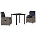 Set da Pranzo per Giardino 3 pcs Grigio Poly Rattan - Foto miniatura 1