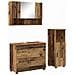 Set di mobili per il bagno con cassetto 3 pcs Legno vecchio - Foto miniatura 1
