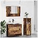 Set di mobili per il bagno con cassetto 3 pcs Legno vecchio - Foto miniatura 2