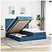 Struttura Letto Pouf con Materassi 160x200 cm Velluto - Foto miniatura 2
