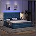 Struttura Letto Pouf con Materassi 160x200 cm Velluto - Foto miniatura 3