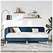 Cornice del letto ad angolo Blu 100 x 200 cm Tessuto - Foto miniatura 4