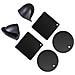 Set Di Sottopentola In Silicone E Guanti Da Forno, 6 Pezzi: Cuscinetti A Nido D'ape Quadrati E Rotondi Con Clip Resistenti Al Calore Black - Foto miniatura 1