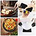 Set Di Sottopentola In Silicone E Guanti Da Forno, 6 Pezzi: Cuscinetti A Nido D'ape Quadrati E Rotondi Con Clip Resistenti Al Calore Black - Foto miniatura 7