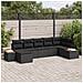 Set Divano da Giardino con cuscino 8 pcs Nero Polyrattan - Foto miniatura 2