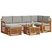 Set divani con cuscino 7 pcs Grigio Naturale e Chiaro - Foto miniatura 3