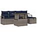Set Divano da Giardino con cuscino 6 pcs Grigio Poly Rattan - Foto miniatura 1