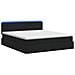 Letto con contenitore LED e materasso Nero 140 x 190 cm Tessuto - Foto miniatura 9