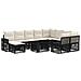 Set Divano da Giardino 11 pz Nero e Bianco Crema polyrattan - Foto miniatura 1