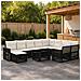 Set Divano da Giardino 11 pz Nero e Bianco Crema polyrattan - Foto miniatura 8