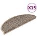 Tappeti Adesivi Scale Aspetto Sisal 15 pz 65x21x4cm Beige Scuro - Foto miniatura 1