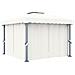 Gazebo con Tende e Stringa di Luci LED 3x3 m Bianco Crema - Foto miniatura 3