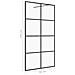 Parete per Doccia Walk-in Vetro Trasparente ESG 90x195 cm Nera - Foto miniatura 4