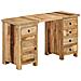 Scrivania A Colonna In Legno Massello Di Mango 140x50x77 Cm - Foto miniatura 1