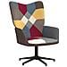 Sedia Relax con Sgabello in Tessuto Patchwork - Foto miniatura 5