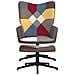 Sedia Relax con Sgabello in Tessuto Patchwork - Foto miniatura 6