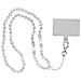 Collana Universale Per Smartphone Con Perline Lunghezza 74 Cm Bianco - Foto miniatura 1