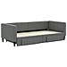 Divano Letto Estraibile Cassetti Grigio Scuro 90x200cm Tessuto - Foto miniatura 2