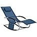 Sdraio Da Giardino Poltrona A Dondolo Con Poggiatesta E Taschina Blu Scuro Ogs28-nb - Foto miniatura 1