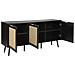Credenza 3 Ante Nero E Rattan Naturale Opoco - Foto miniatura 2