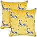 Set Di 2 Cuscini Aconitum Velluto 45 X 45 Cm Giallo Trama Animale - Foto miniatura 6