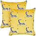 Set Di 2 Cuscini Aconitum Velluto 45 X 45 Cm Giallo Trama Animale - Foto miniatura 9