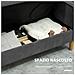 Divano 2 Posti con Spazio Contenitore e 2 Cuscini, in Tessuto Effetto Velluto e Legno, 140x63x79 cm, Grigio - Foto miniatura 5