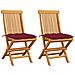 Lusso Casadino -  Sedie Da Giardino Con Cuscini Rosso Vino 2 Pz Massello Di Teak - Foto miniatura 2