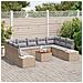 Set di divani da giardino 10 pezzi con cuscini Beige Rattan Acacia - Foto miniatura 3